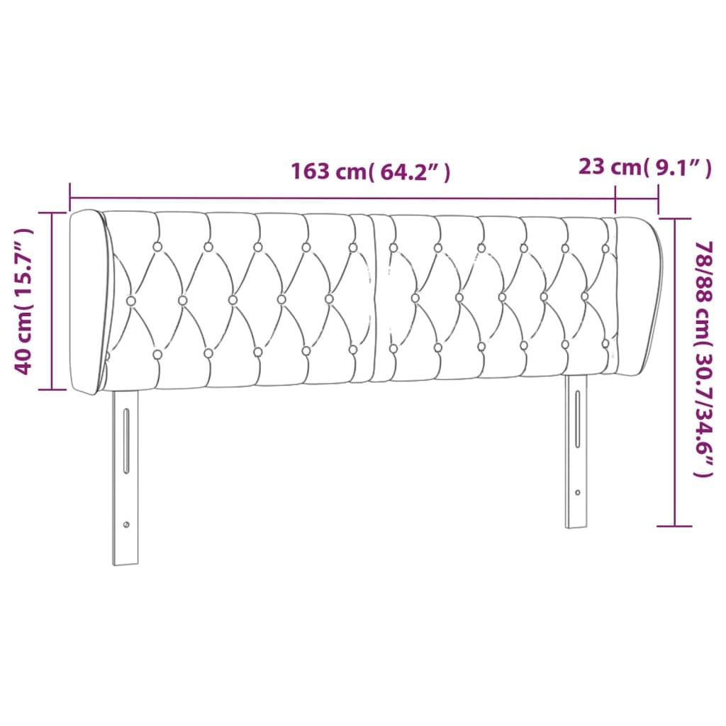 vidaXL Kopfteil mit Ohren Creme 163x23x78/88 cm Stoff
