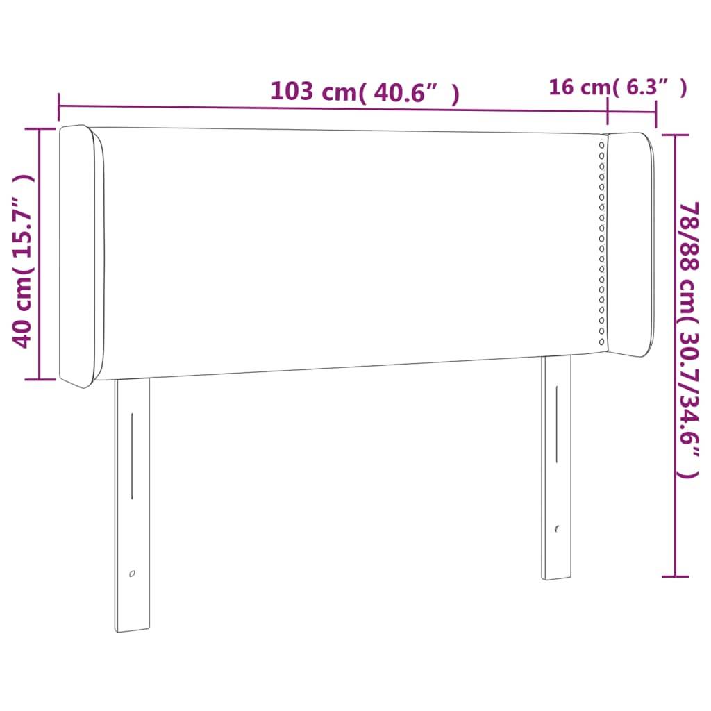 vidaXL LED Kopfteil Schwarz 103x16x78/88 cm Kunstleder