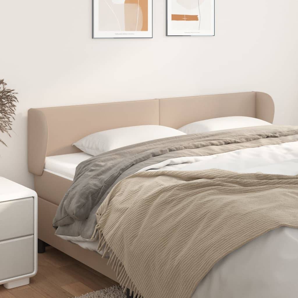 vidaXL Kopfteil mit Ohren Cappuccino-Braun 203x23x78/88 cm Kunstleder