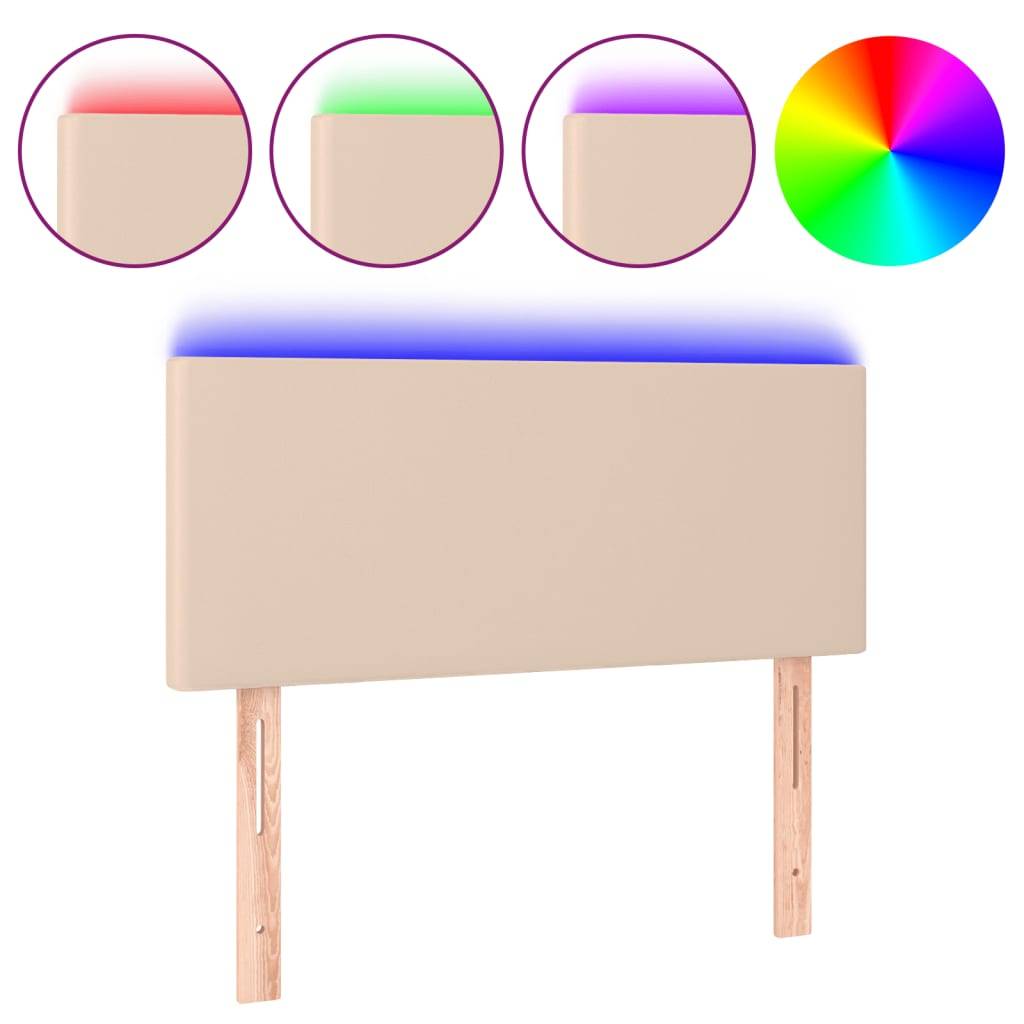 vidaXL LED Kopfteil Cappuccino-Braun 90x5x78/88 cm Kunstleder