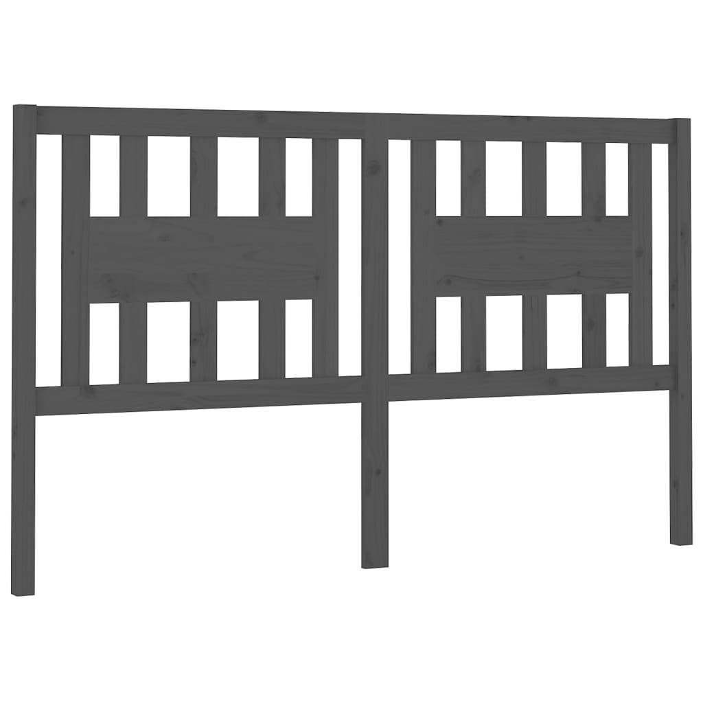 vidaXL Kopfteil Grau 186x4x100 cm Massivholz Kiefer