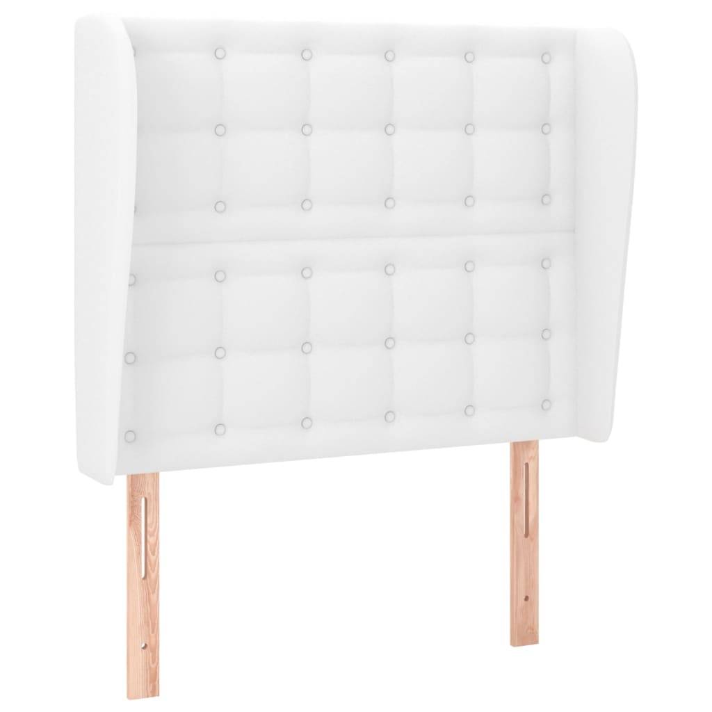 vidaXL Kopfteil mit Ohren Weiß 103x23x118/128 cm Kunstleder