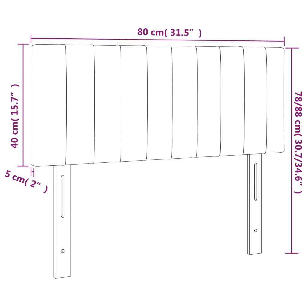 vidaXL Kopfteil Hellgrau 80x5x78/88 cm Samt