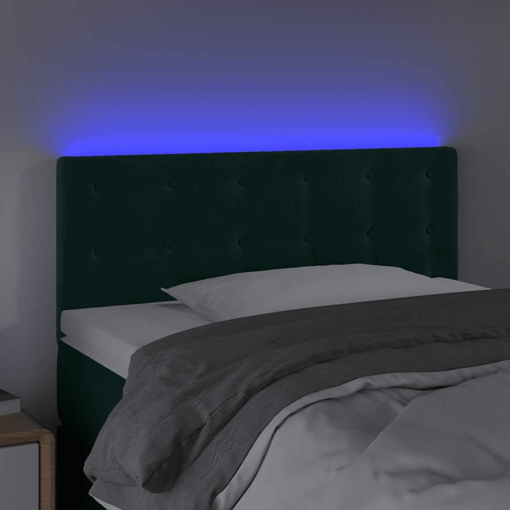 vidaXL LED Kopfteil Dunkelgrün 100x5x78/88 cm Samt
