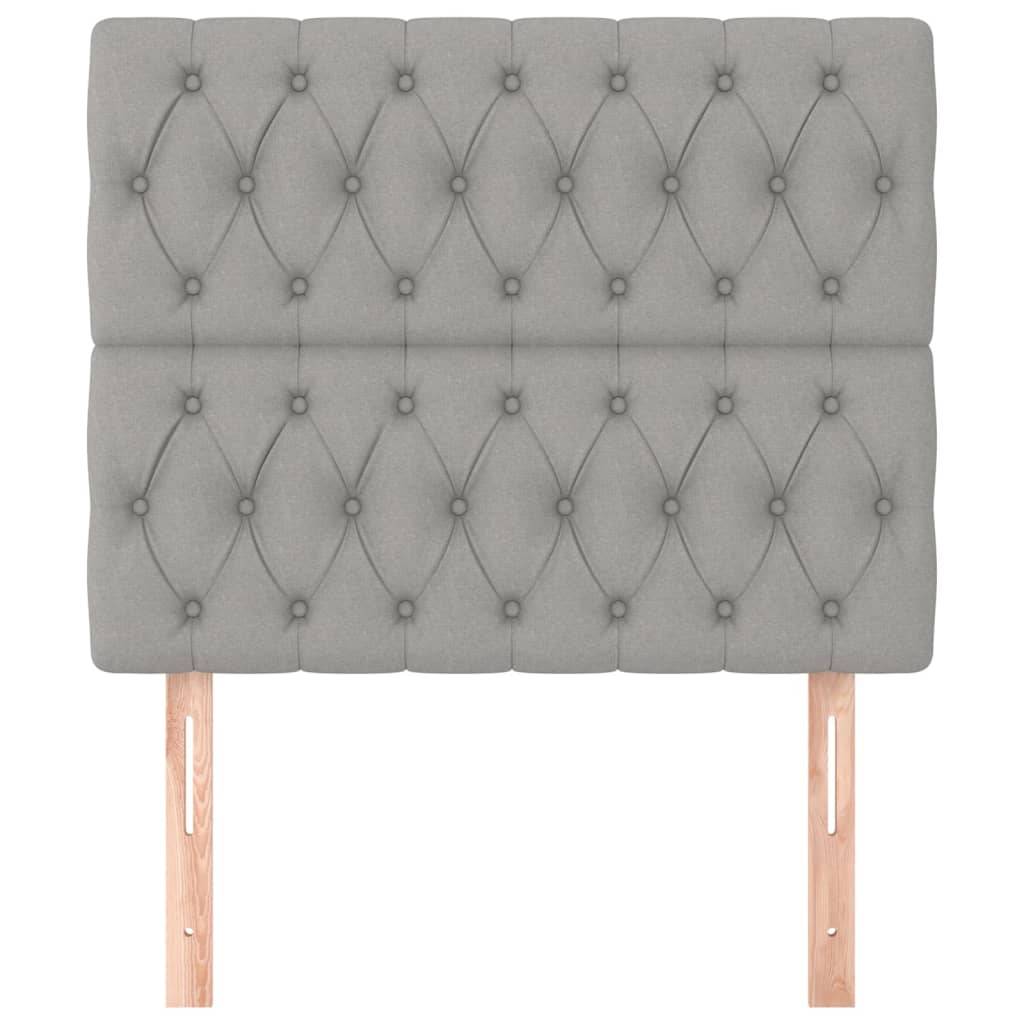 vidaXL Kopfteile 2 Stk. Hellgrau 100x7x78/88 cm Stoff
