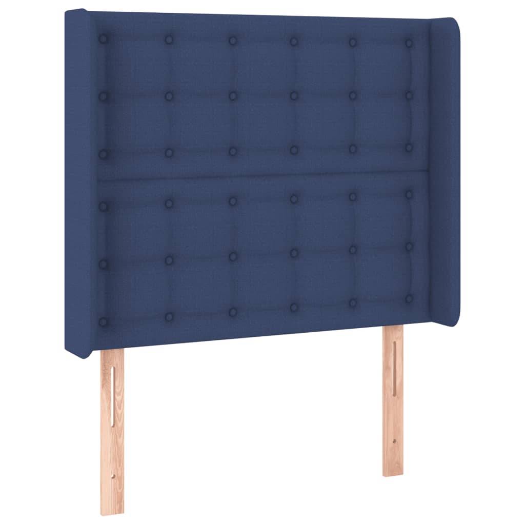 vidaXL LED Kopfteil Blau 83x16x118/128 cm Stoff