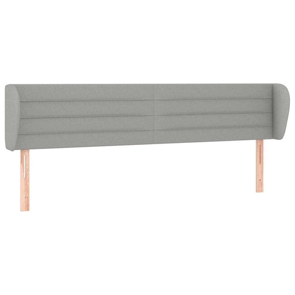 vidaXL Kopfteil mit Ohren Hellgrau 203x23x78/88 cm Stoff