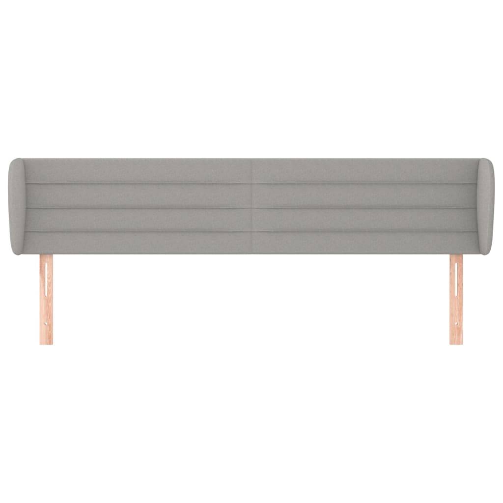 vidaXL Kopfteil mit Ohren Hellgrau 203x23x78/88 cm Stoff