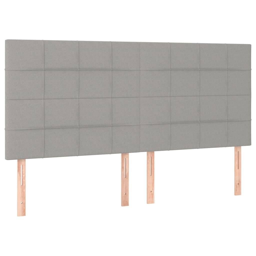 vidaXL LED Kopfteil Hellgrau 160x5x118/128 cm Stoff
