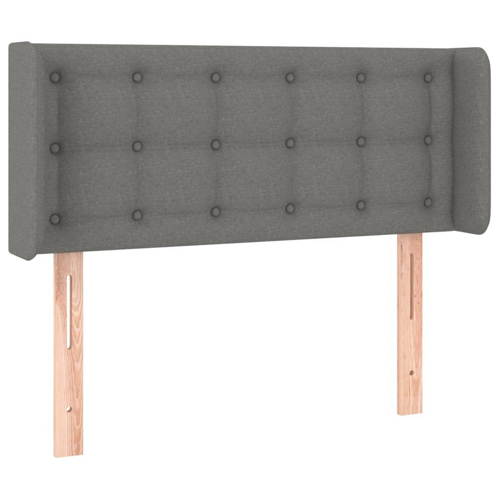 vidaXL Kopfteil mit Ohren Dunkelgrau 83x16x78/88 cm Stoff