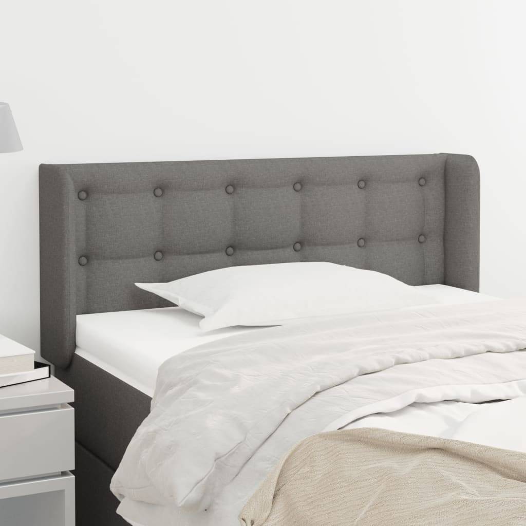 vidaXL Kopfteil mit Ohren Dunkelgrau 83x16x78/88 cm Stoff