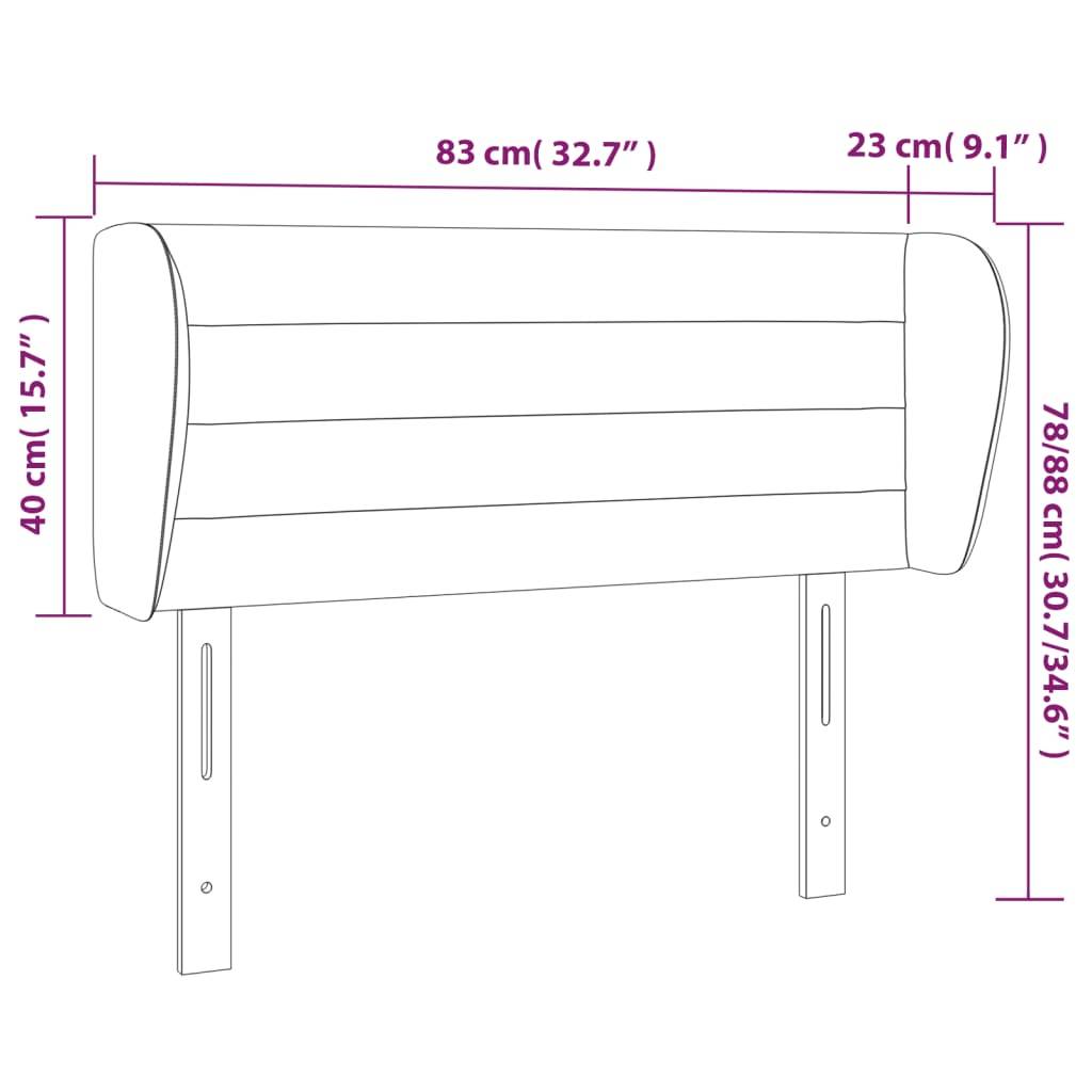 vidaXL Kopfteil mit Ohren Dunkelbraun 83x23x78/88 cm Stoff