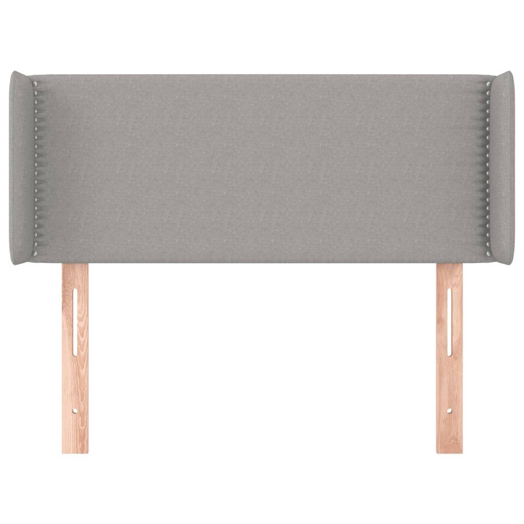 vidaXL Kopfteil mit Ohren Hellgrau 93x16x78/88 cm Stoff