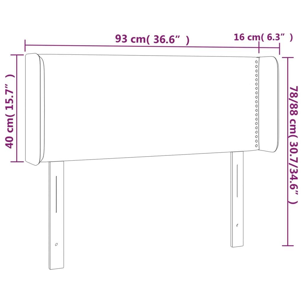 vidaXL Kopfteil mit Ohren Hellgrau 93x16x78/88 cm Stoff