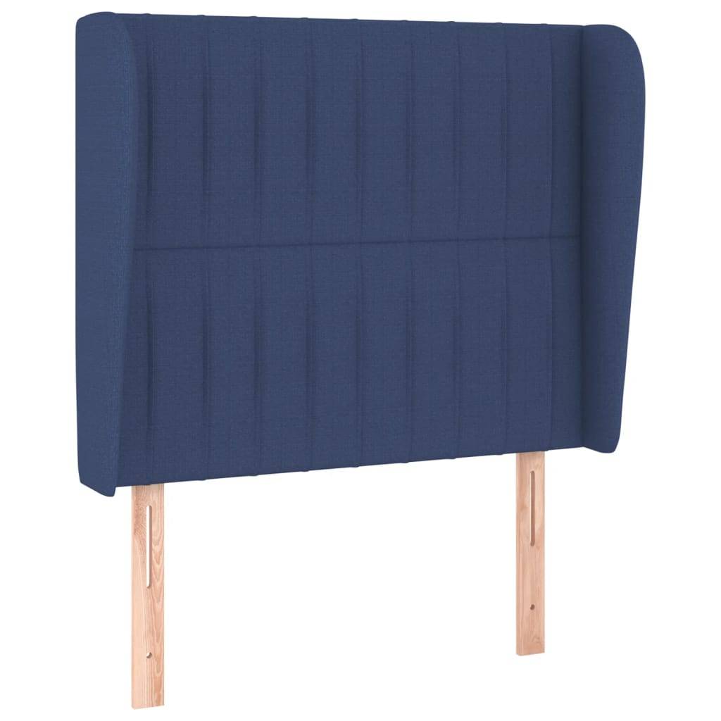 vidaXL Kopfteil mit Ohren Blau 93x23x118/128 cm Stoff