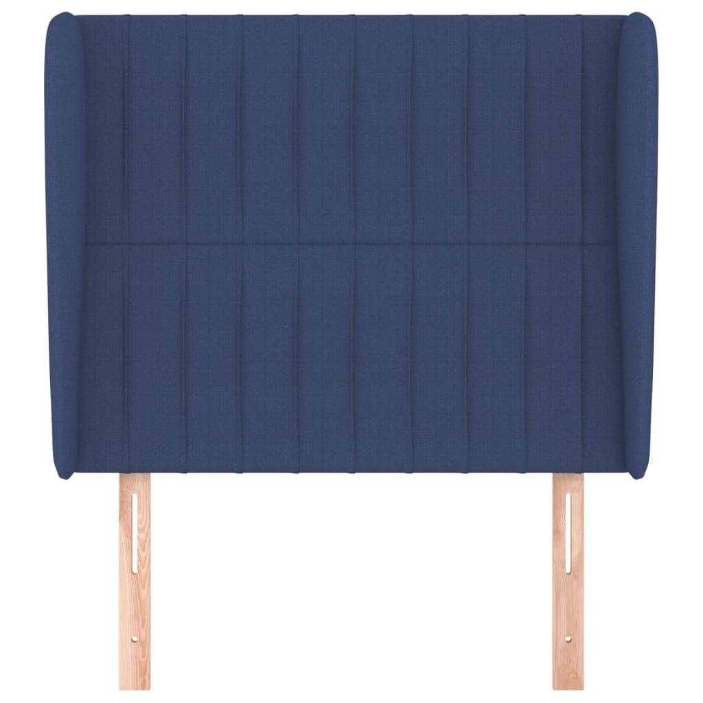 vidaXL Kopfteil mit Ohren Blau 93x23x118/128 cm Stoff