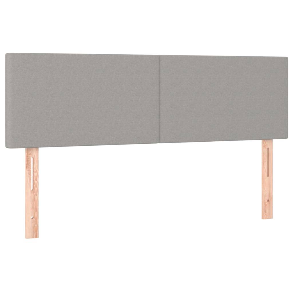 vidaXL LED Kopfteil Hellgrau 144x5x78/88 cm Stoff