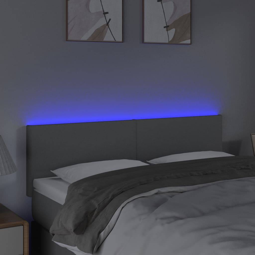 vidaXL LED Kopfteil Hellgrau 144x5x78/88 cm Stoff