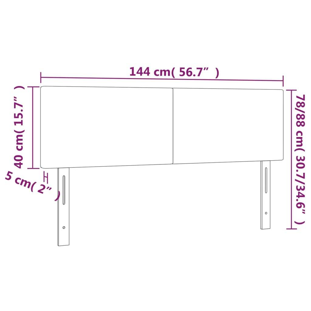 vidaXL LED Kopfteil Hellgrau 144x5x78/88 cm Stoff