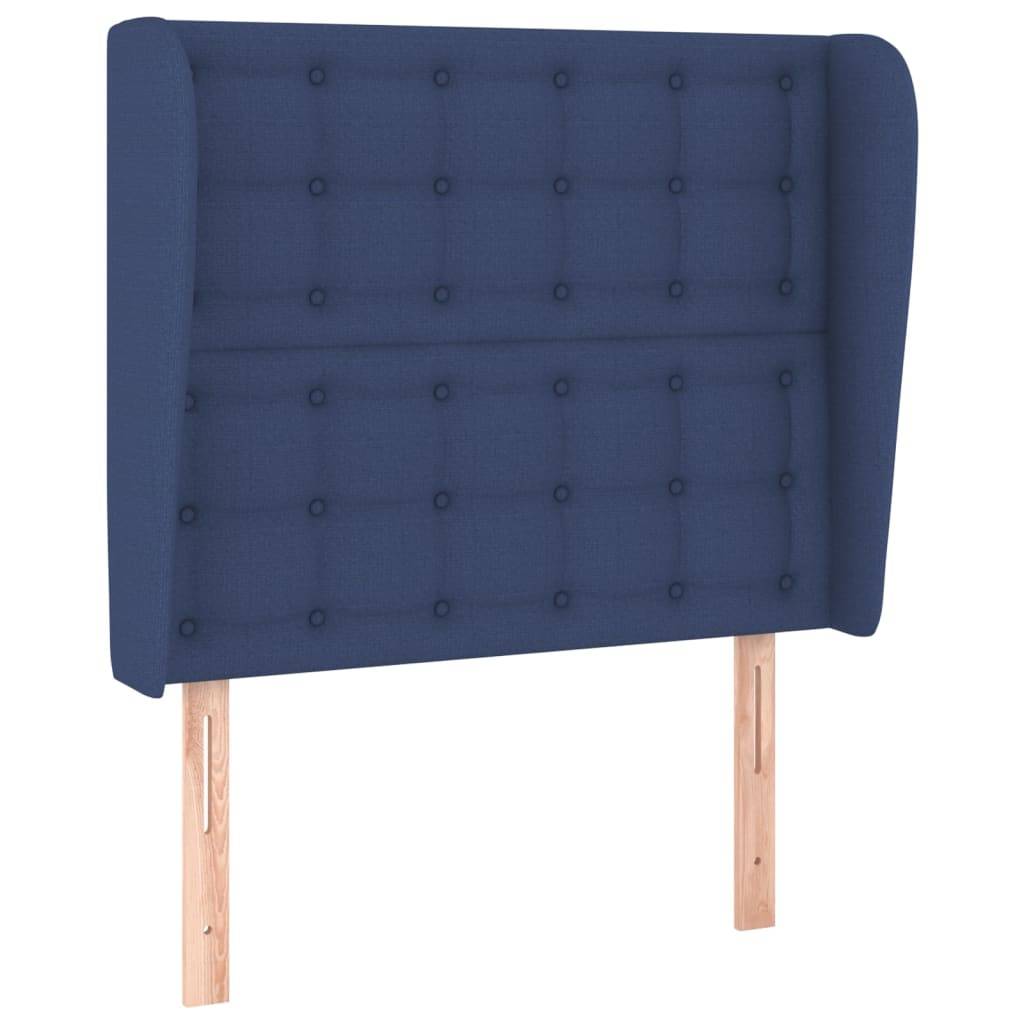 vidaXL Kopfteil mit Ohren Blau 83x23x118/128 cm Stoff