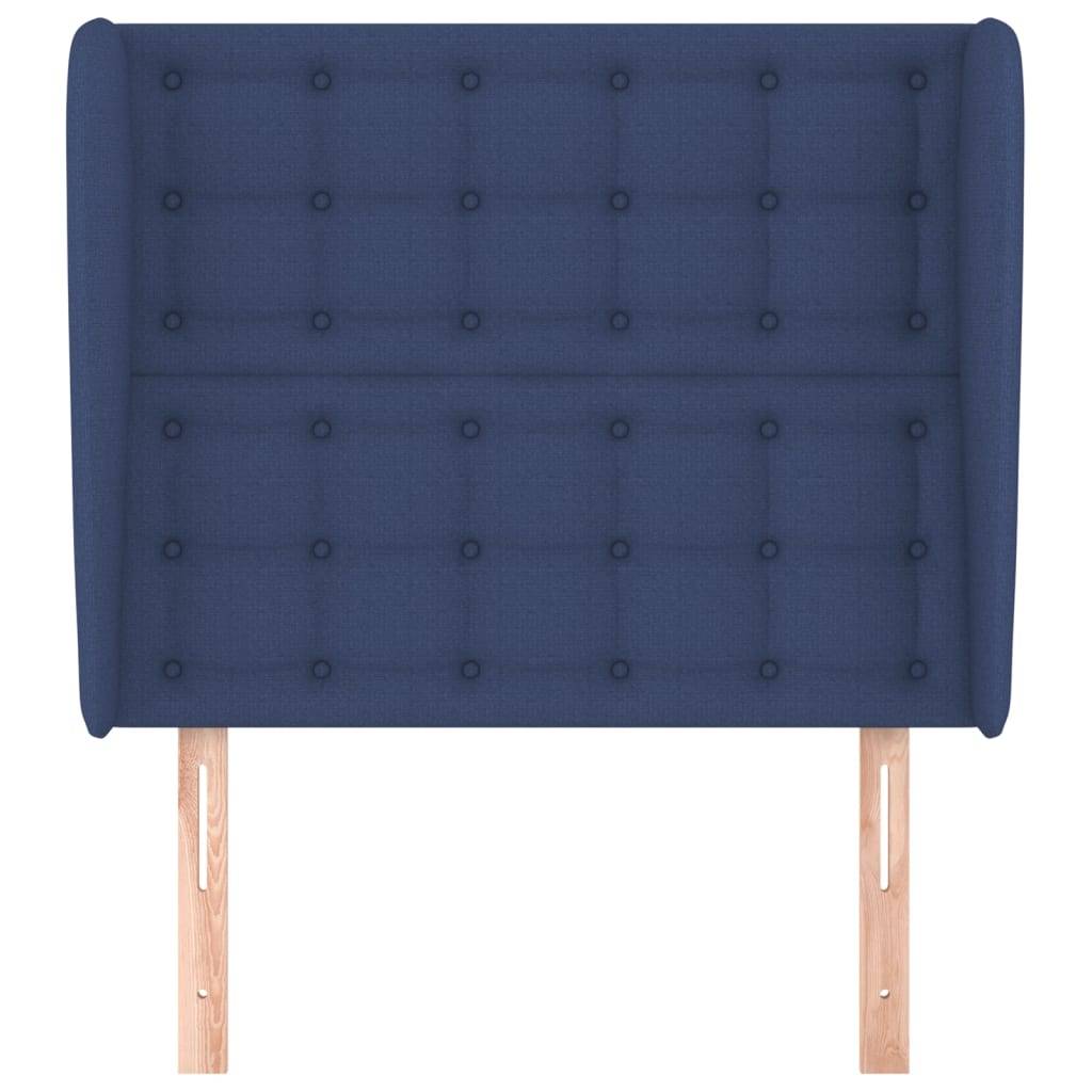 vidaXL Kopfteil mit Ohren Blau 83x23x118/128 cm Stoff