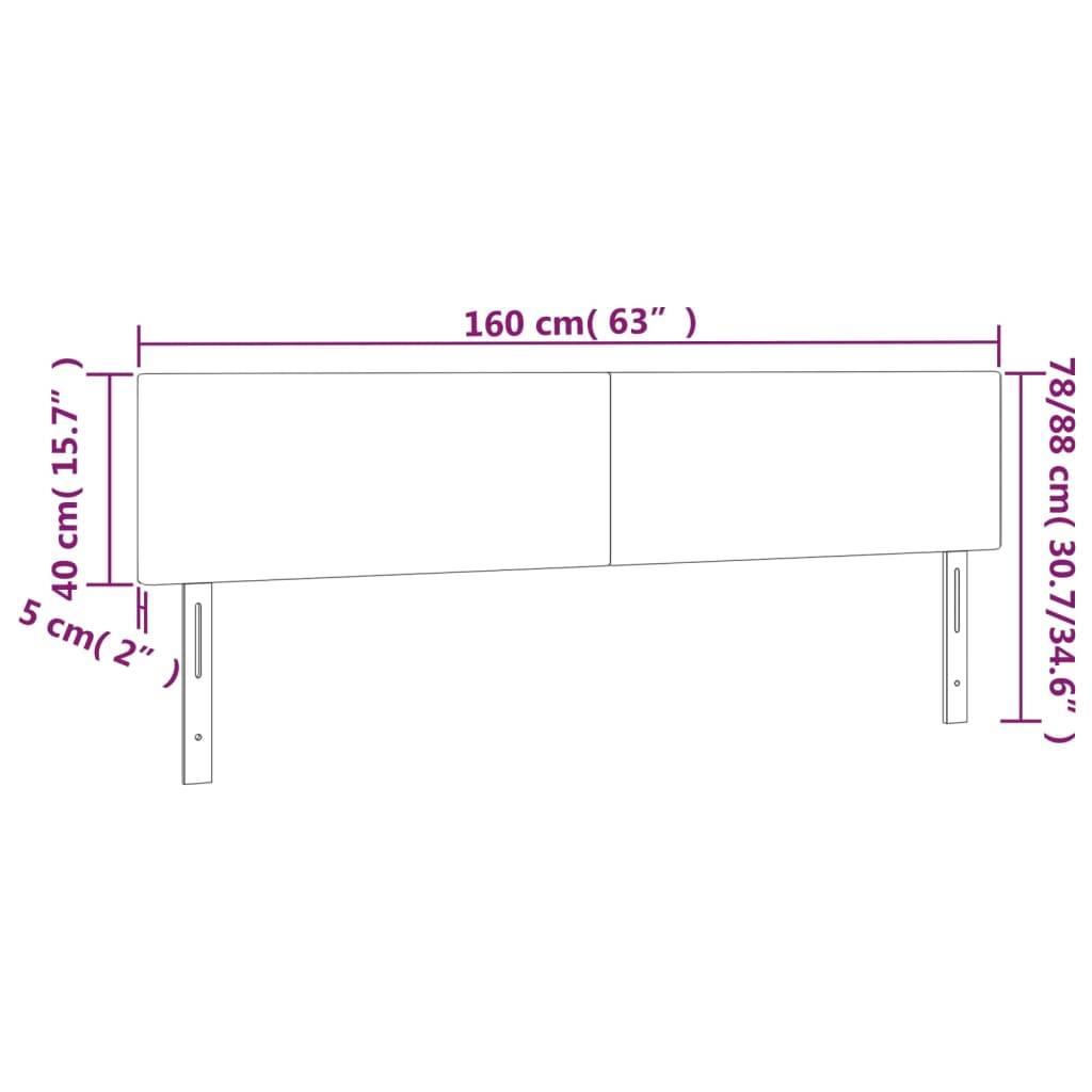 vidaXL Kopfteile 2 Stk. Taupe 80x5x78/88 cm Stoff