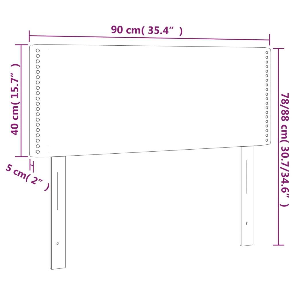 vidaXL LED Kopfteil Dunkelgrau 90x5x78/88 cm Samt