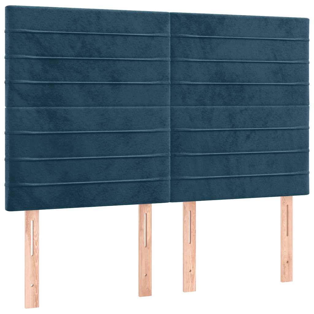 vidaXL Kopfteile 4 Stk. Dunkelblau 72x5x78/88 cm Samt