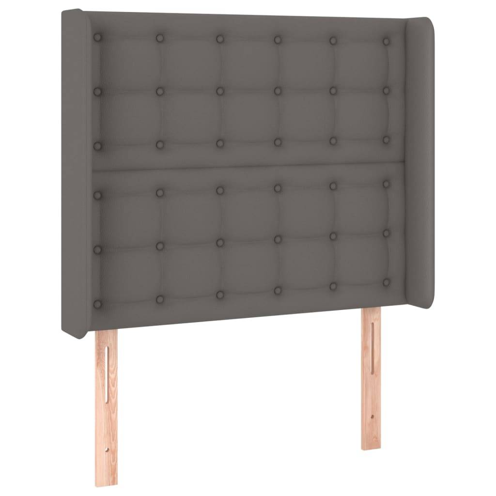vidaXL Kopfteil mit Ohren Grau 93x16x118/128 cm Kunstleder