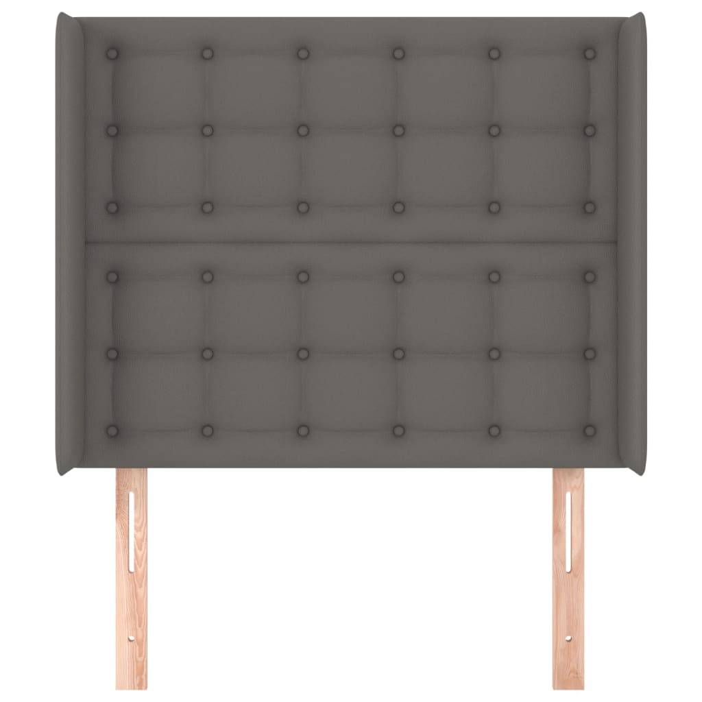 vidaXL Kopfteil mit Ohren Grau 93x16x118/128 cm Kunstleder