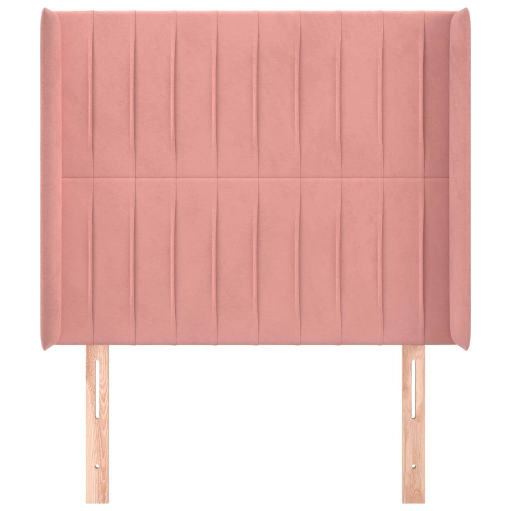 vidaXL Kopfteil mit Ohren Rosa 103x16x118/128 cm Samt
