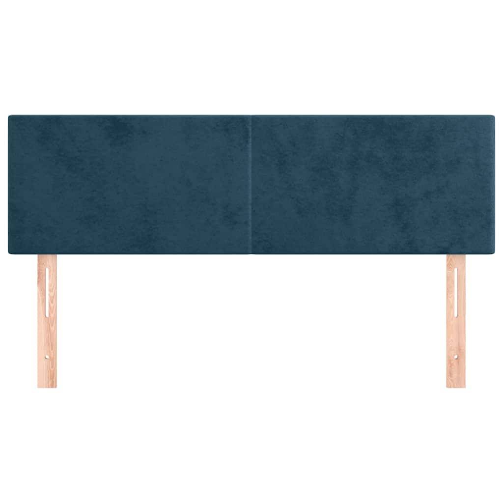 vidaXL Kopfteile 2 Stk. Dunkelblau 72x5x78/88 cm Samt