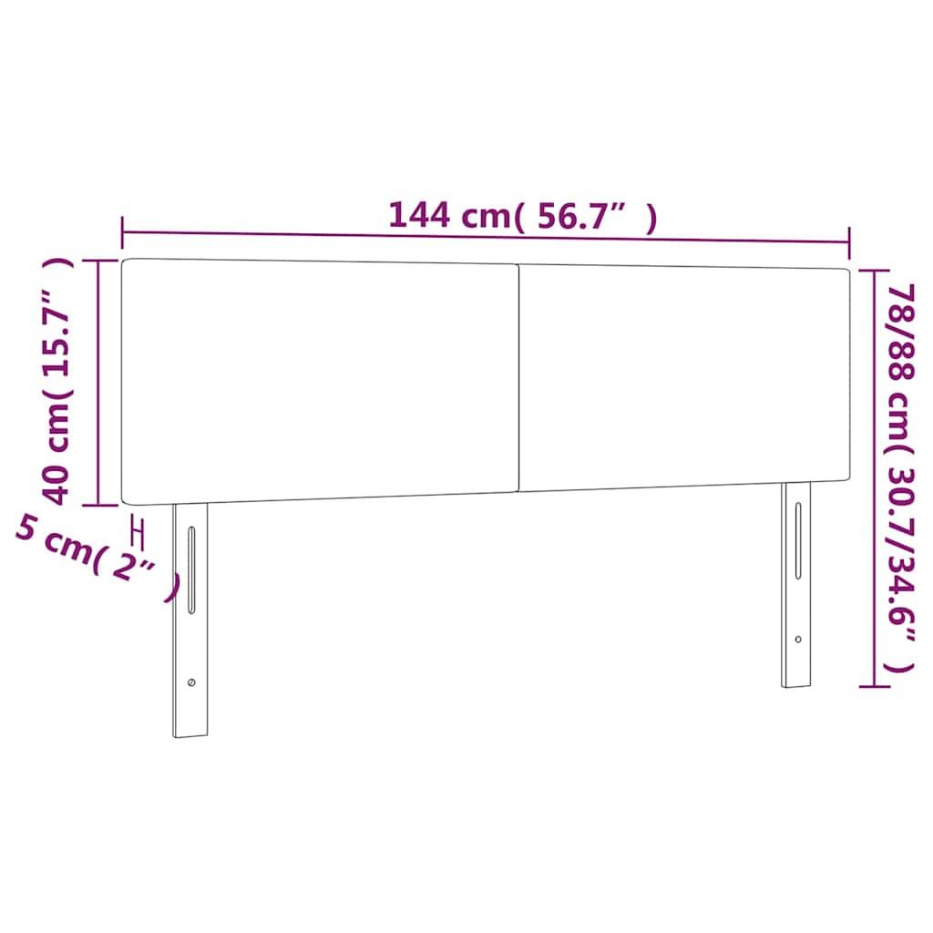 vidaXL Kopfteile 2 Stk. Dunkelblau 72x5x78/88 cm Samt