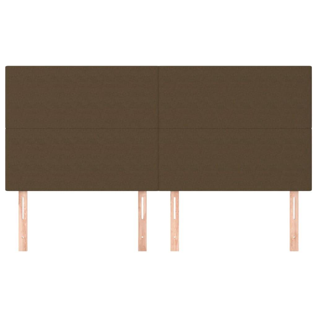 vidaXL Kopfteile 4 Stk. Dunkelbraun 80x5x78/88 cm Stoff