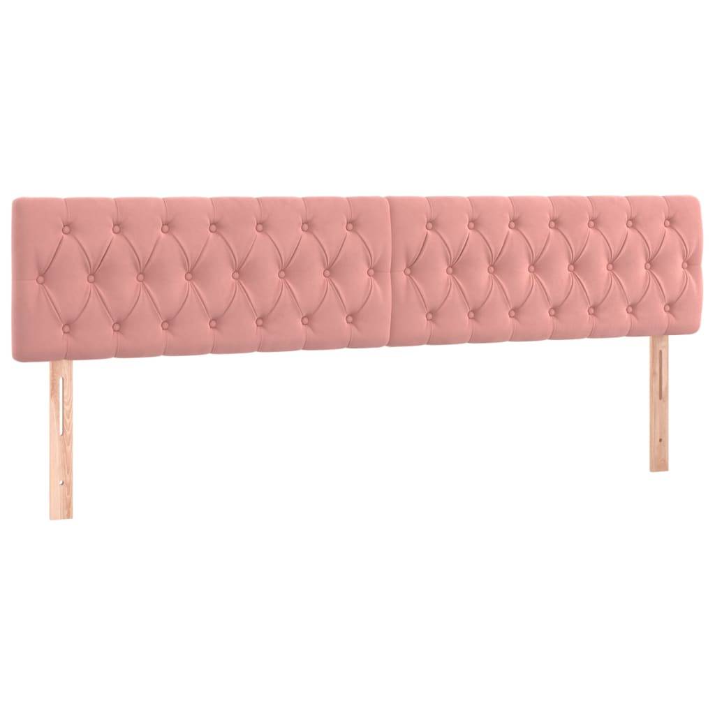 vidaXL Kopfteile 2 Stk. Rosa 100x7x78/88 cm Samt