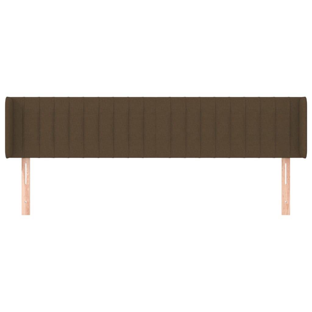 vidaXL Kopfteil mit Ohren Dunkelbraun 163x16x78/88 cm Stoff