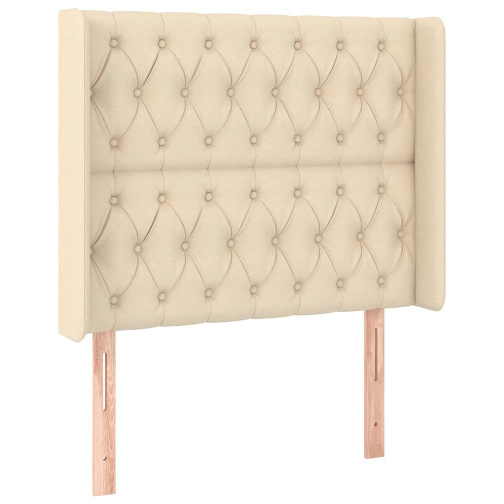 vidaXL Kopfteil mit Ohren Creme 103x16x118/128 cm Stoff