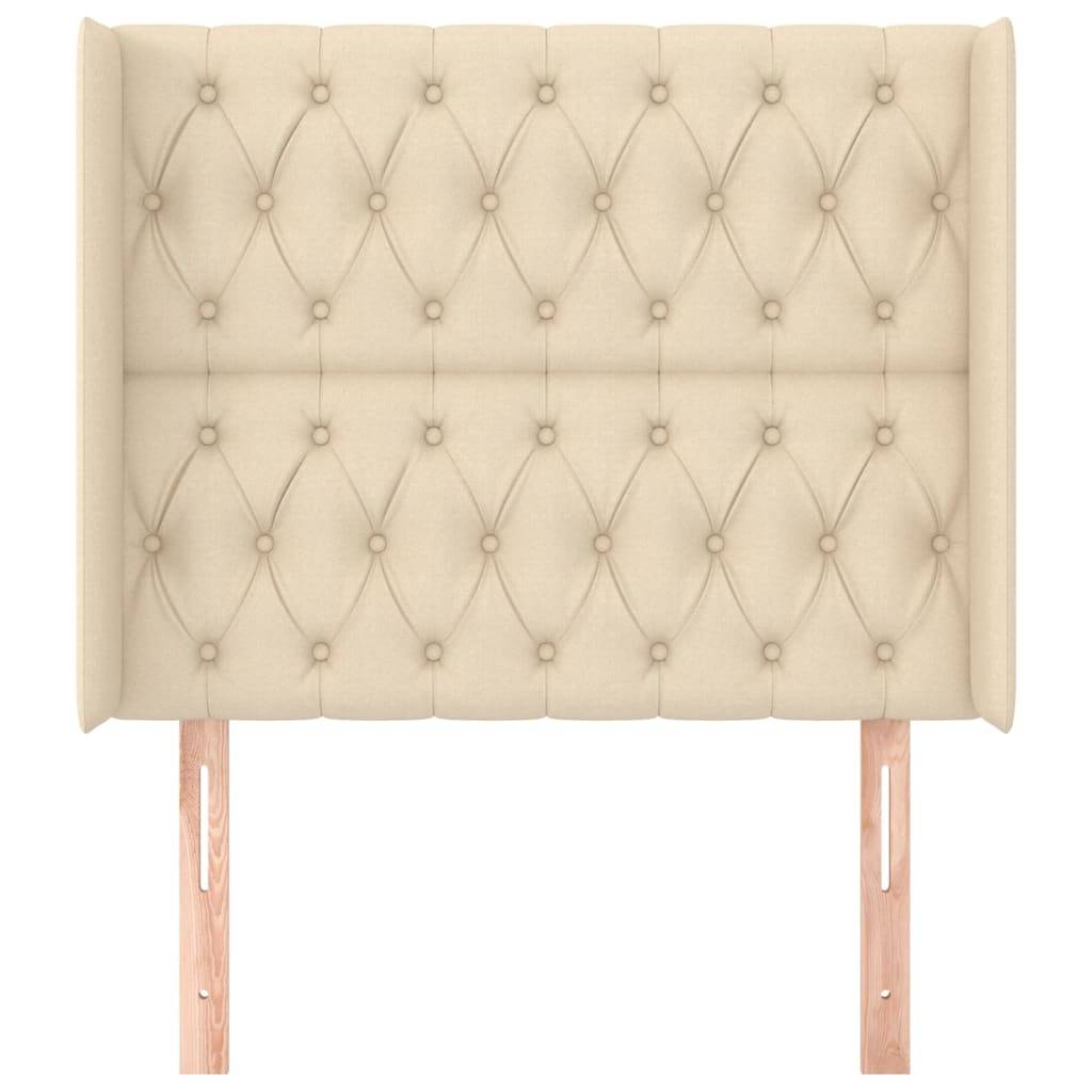 vidaXL Kopfteil mit Ohren Creme 103x16x118/128 cm Stoff