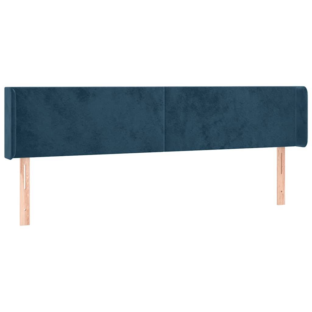 vidaXL LED Kopfteil Dunkelblau 183x16x78/88 cm Samt