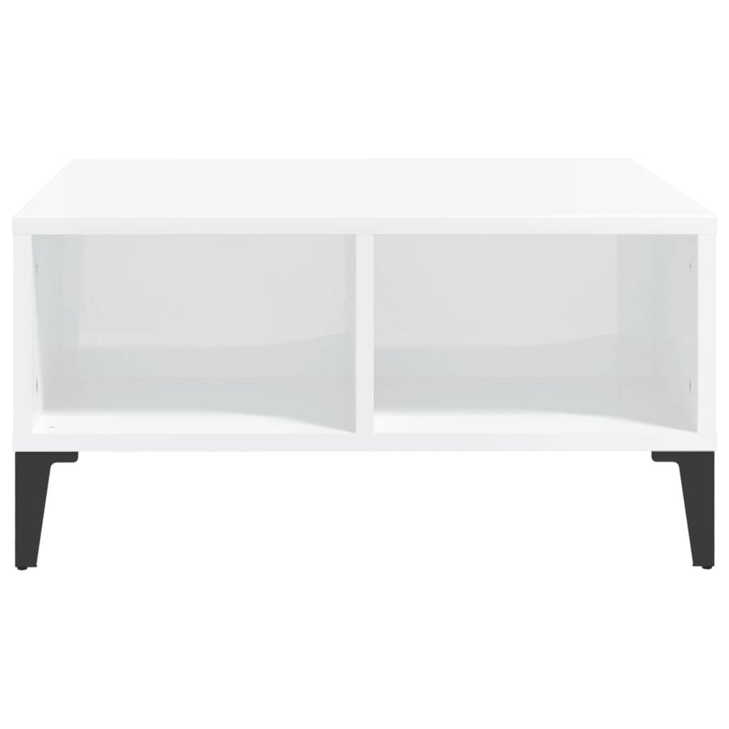 vidaXL Couchtisch Hochglanz-Weiß 60x60x30 cm Holzwerkstoff