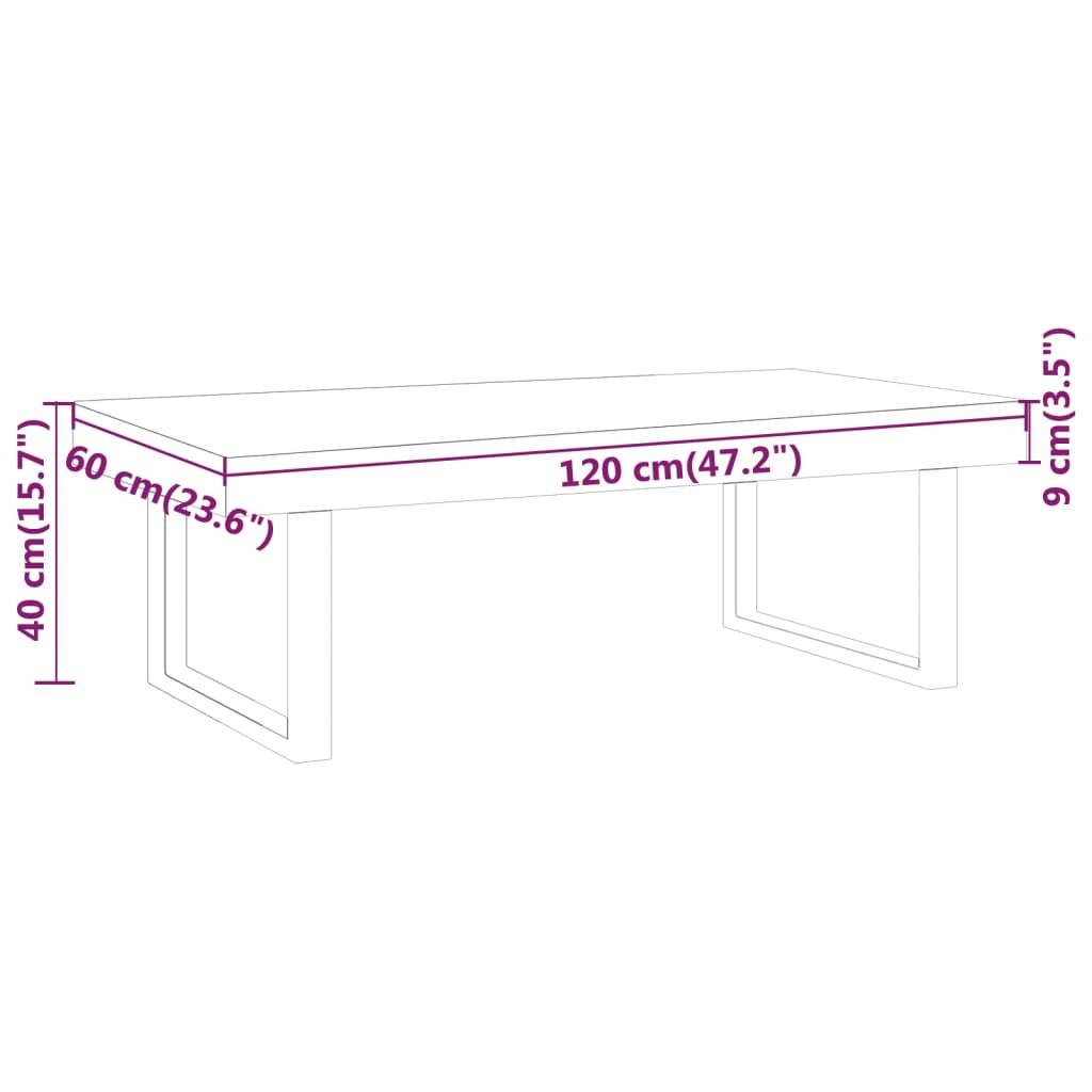 vidaXL Couchtisch Grau und Schwarz 120x60x40 cm MDF und Eisen