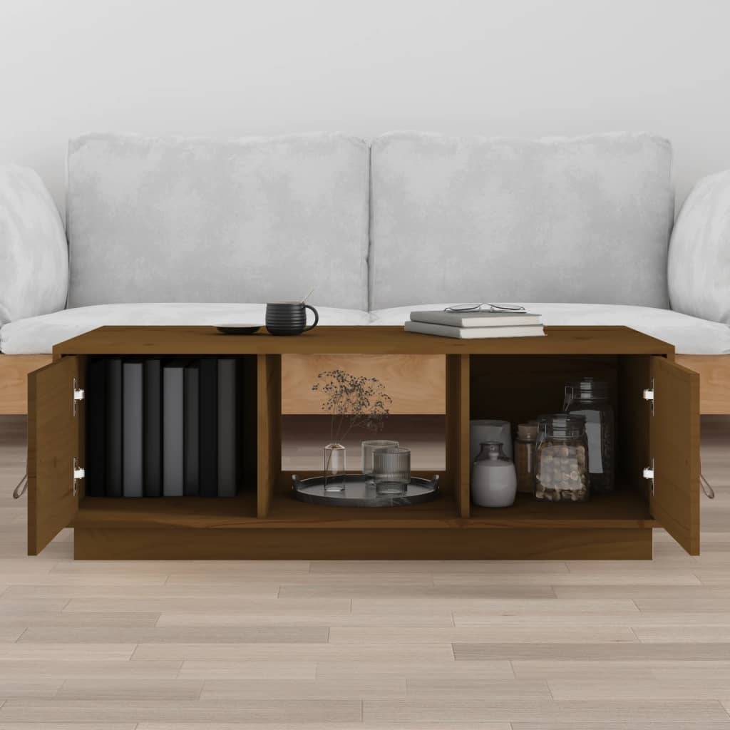 vidaXL Couchtisch Honigbraun 100x50x35 cm Massivholz Kiefer