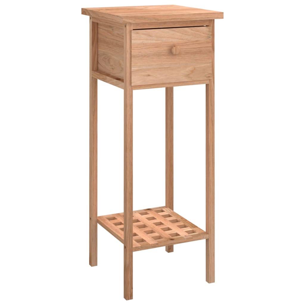 vidaXL Beistelltisch mit Schublade 25x25x60 cm Massivholz Nussbaum