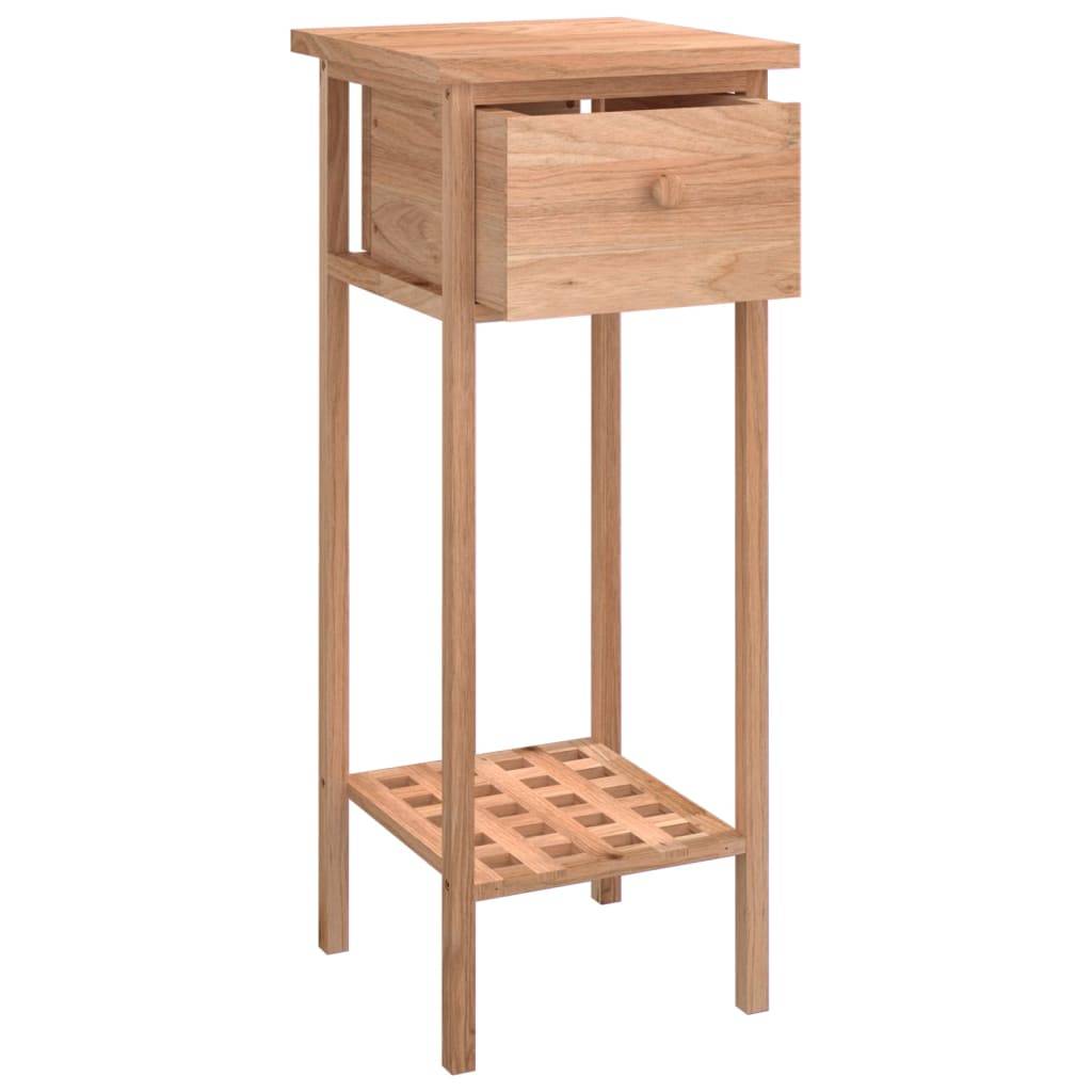vidaXL Beistelltisch mit Schublade 25x25x60 cm Massivholz Nussbaum