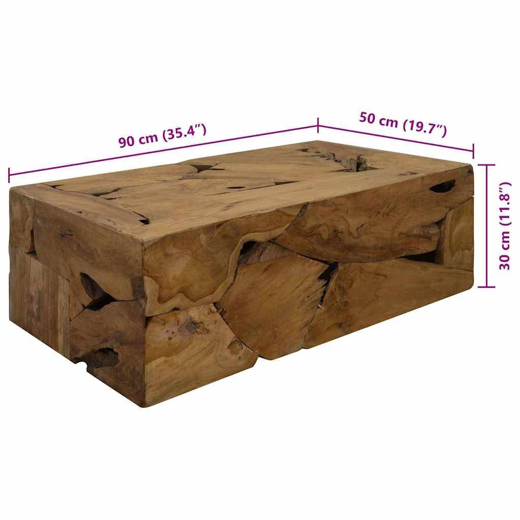 vidaXL Couchtisch 90x50x30 cm Teakholz Braun