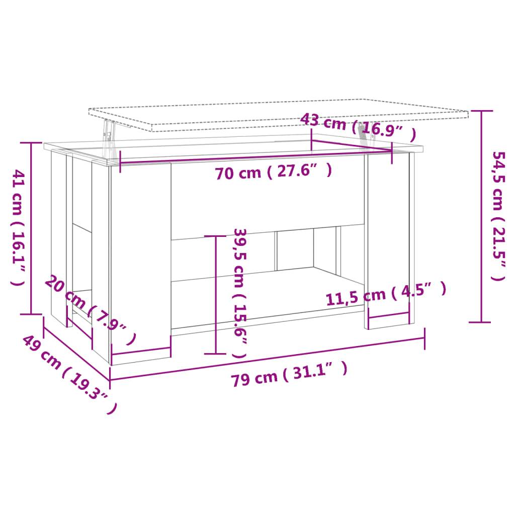 vidaXL Couchtisch Schwarz 79x49x41 cm Holzwerkstoff