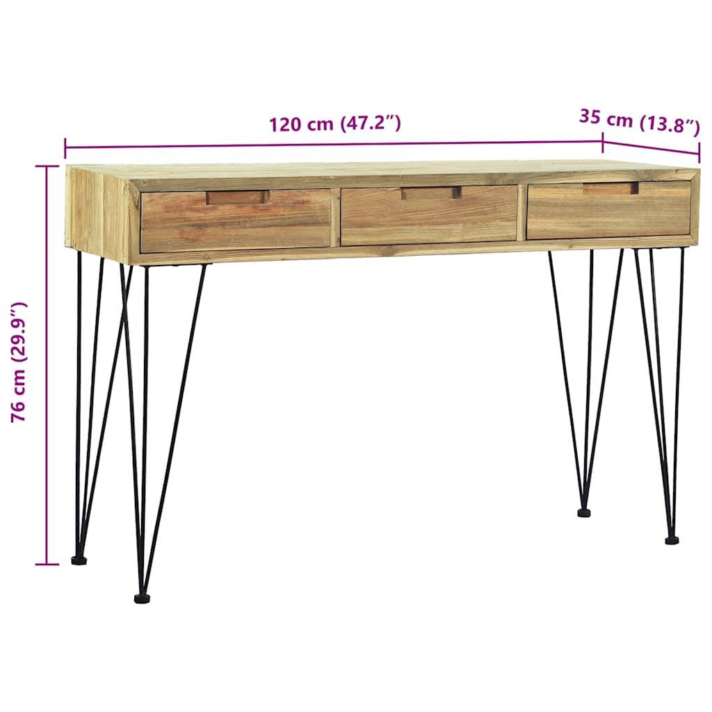 vidaXL Konsolentisch 120 x 35 x 76 cm Teak Massiv