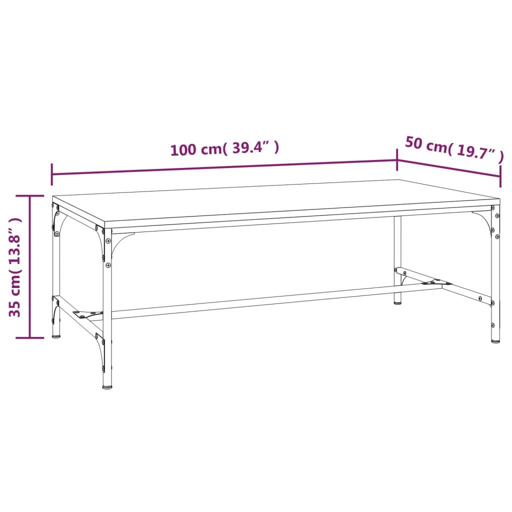 vidaXL Couchtisch Räuchereiche 100x50x35 cm Holzwerkstoff
