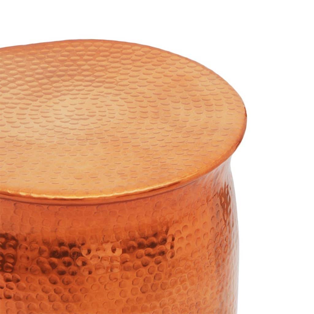 vidaXL Hocker/Beistelltisch aus gehämmertem Aluminium Kupferfarben