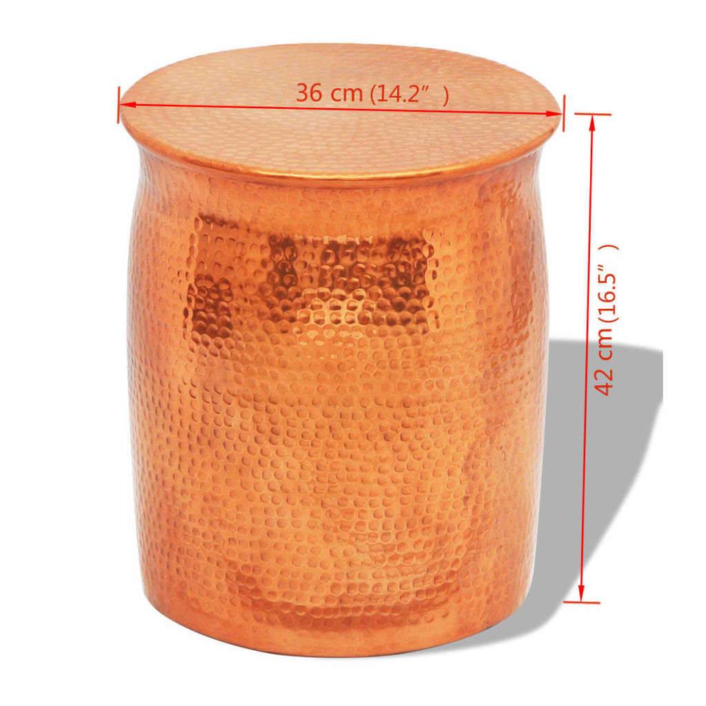 vidaXL Hocker/Beistelltisch aus gehämmertem Aluminium Kupferfarben